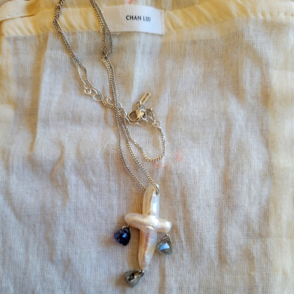 Chan Luu Silver Necklace with Pearl and Accents